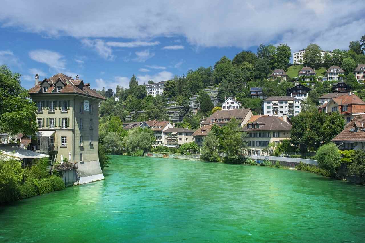 Der Aare Fluss Bern Schweiz